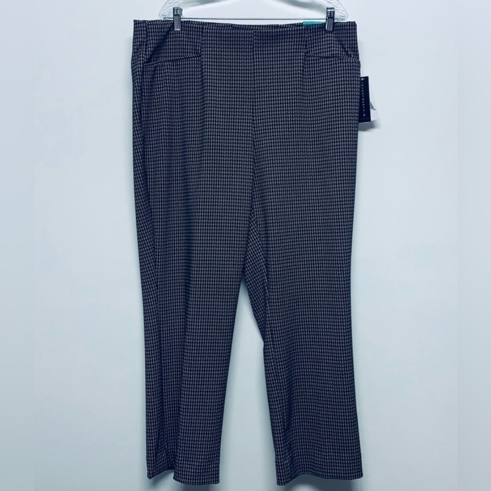 Investments Petites Size 1X S Black Houndstooth Secret Support Pants NEW